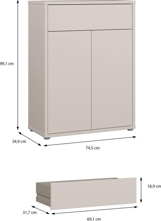 Actual product image Möbel-Eins Adiago (74.50 x 34.90 x 99.10 cm)