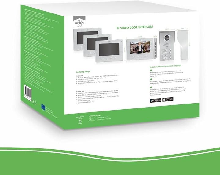 Productafbeelding Elro DV477IP4 Wifi IP Video Deur Intercom - 4 Appartementen - met 4x 7 inch kleurenscherm - Kleuren