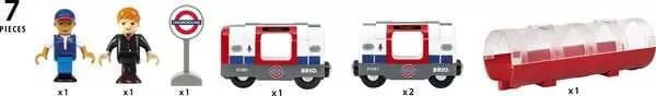 Productafbeelding Ravensburger BRIO World - Treinen van de wereld Londense metro met licht en geluid