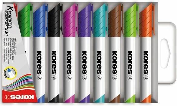 Kores K-Marker Lavagna bianca (Pink, Viola, Turchese, Marrone, Verde chiaro, Arancia, 3 mm, 6 x)