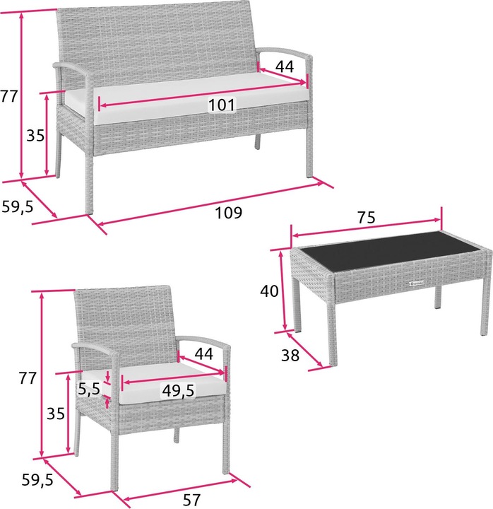 Actual product image tectake Rattan seating group