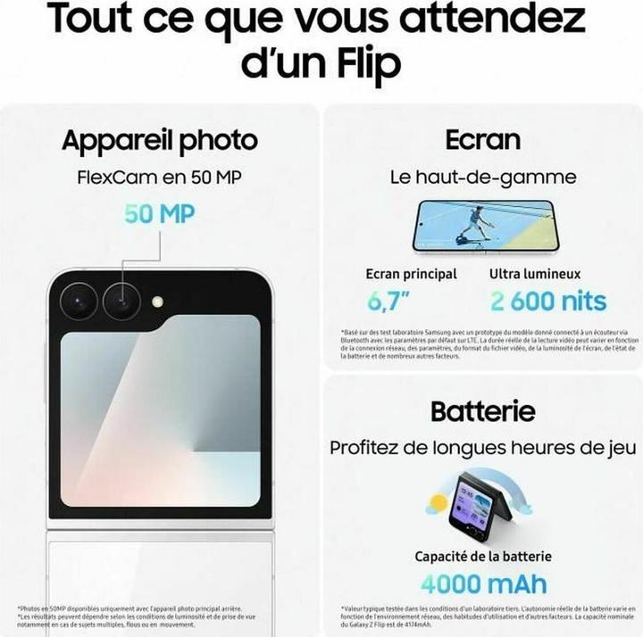 Actual product image Samsung Galaxy Z Flip7 FE (256 GB, Black, 6.70", SIM + eSIM, 5G)