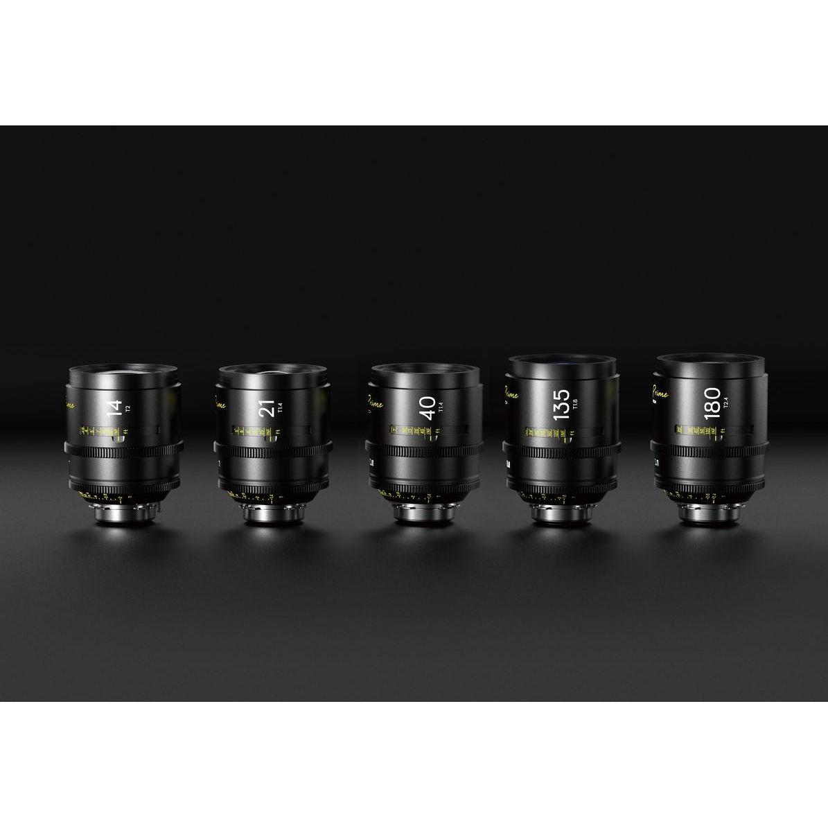 Dzofilm Kit di 5 obiettivi Arles 14/21/40/135/180 mm FF/VV Prime Cine Lens per PL (metrico) (PL, Full frame), Obiettivo, Nero