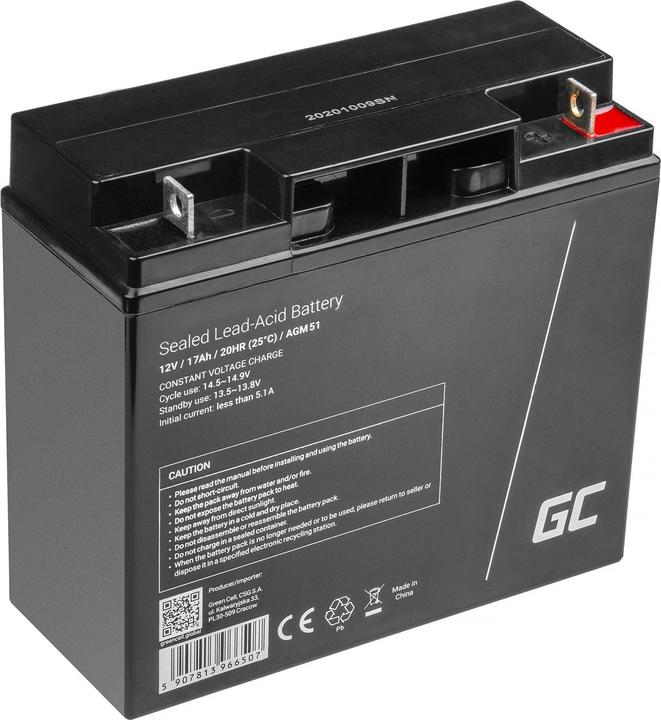 Immagine prodotto GreenCell Batteria AGM al piombo VRLA 12V 17Ah per barche a motore ed elettriche - Batteria - 17 (12 V, 17 Ah)