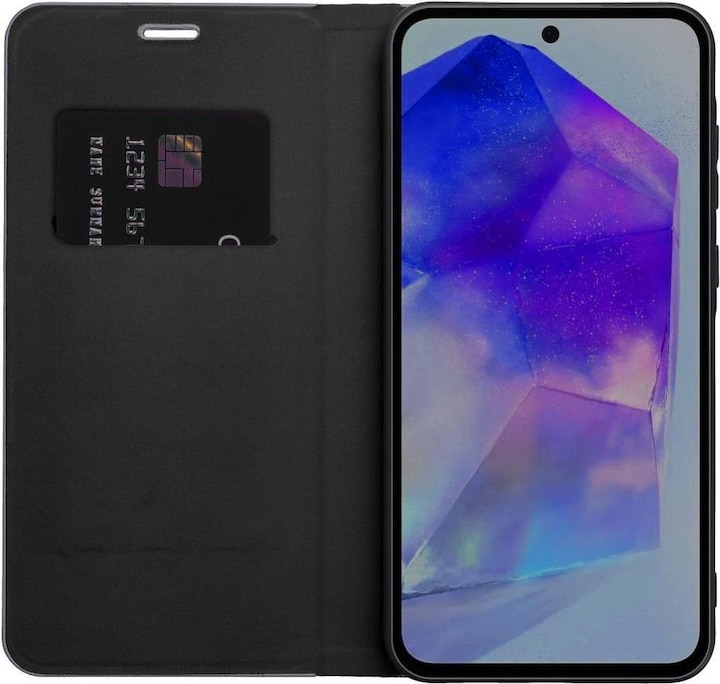 Produktbild Forcell Book case OEM LUNA Book Carbon for SAMSUNG A22 5G black (Samsung Galaxy A22 5G)