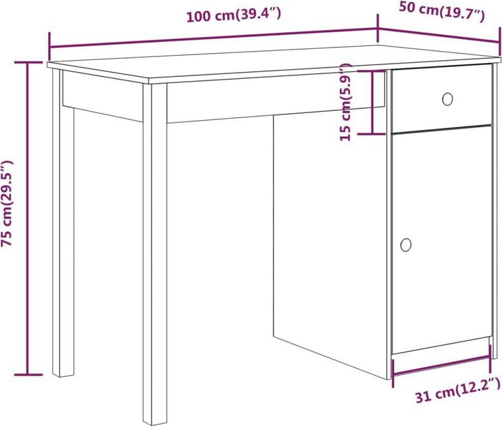 Immagine prodotto vidaXL Schreibtisch (100 x 50 x 75 cm)