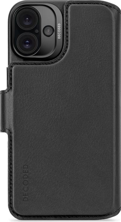 Produktbild Decoded Leather Detachable Wallet MagSafe Case with Wallet for iPhone 16 Plus - Black (Apple iPhone 16 Plus)