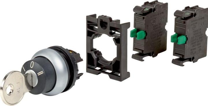 Actual product image Eaton M22-WS3-2K10-BVP key switch front ring plastic key black 1 pc.