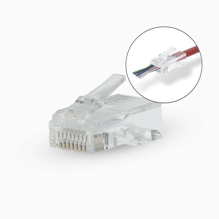 Immagine prodotto Nedis Spina RJ45 | RJ45 Pass Through | UTP CAT5 a trefoli | Dritta | Placcata oro | 10 pezzi | PVC | T (UTP, CAT5e)