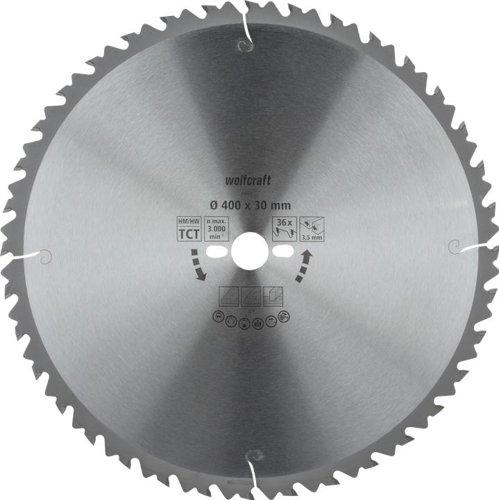 Produktbild wolfcraft 1 Tisch-Kreissägebl. HM, 36 Zähne ø400mm