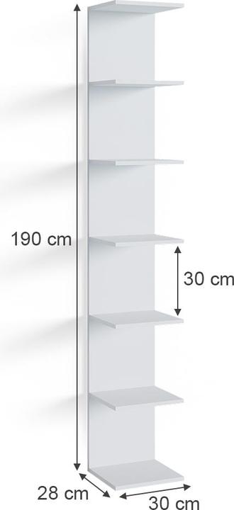 Produktbild Vicco Wandregal Paolo, Weiss, 28 x 190 cm 2er Set