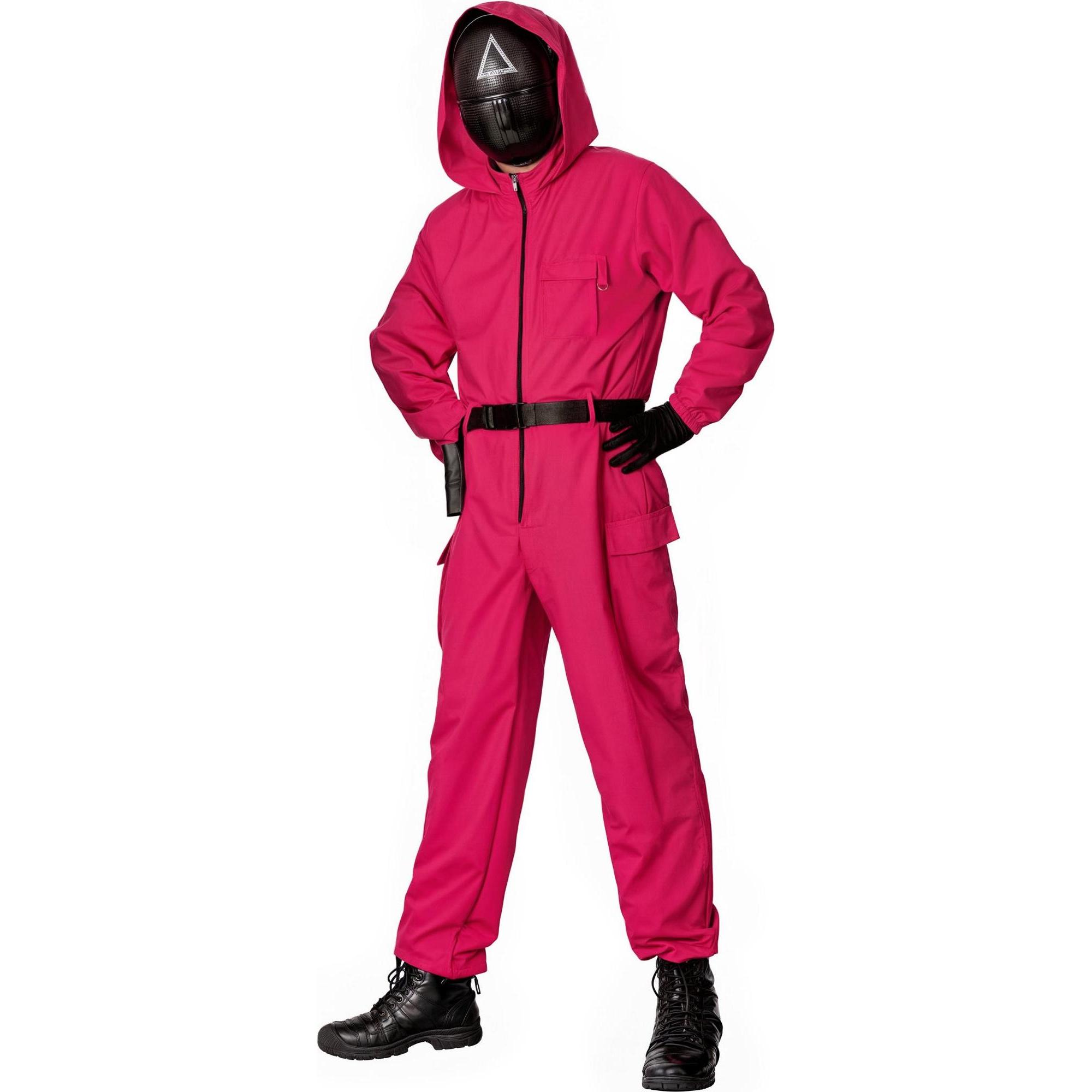 Bandai Squid Game Wächter Kostüm pink - Fasching Halloween (XL)