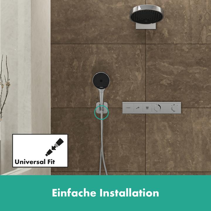 Actual product image hansgrohe HG wall connection FixFit Q with shower holder chrome