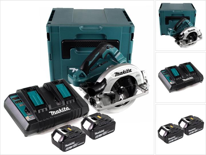 Actual product image Makita DHS 782 PG2J Cordless hand-held circular saw 36V (2x18V) 190 mm brushless in Makpac + 2x 6.0 Ah