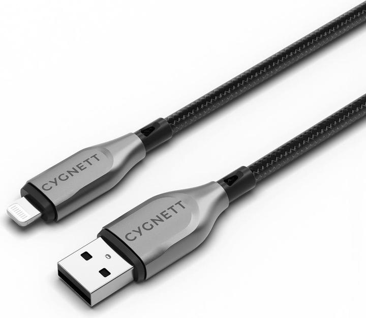 Immagine prodotto Cygnett Cavo blindato da Lightning a USB-A, 12 W (1 m, nero) (1 m, USB 2.0, 12 W)