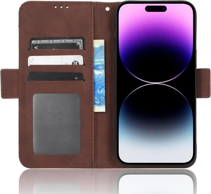 Actual product image Cover-Discount iPhone 15 Pro - Case with many card slots brown (Apple iPhone 15 Pro)