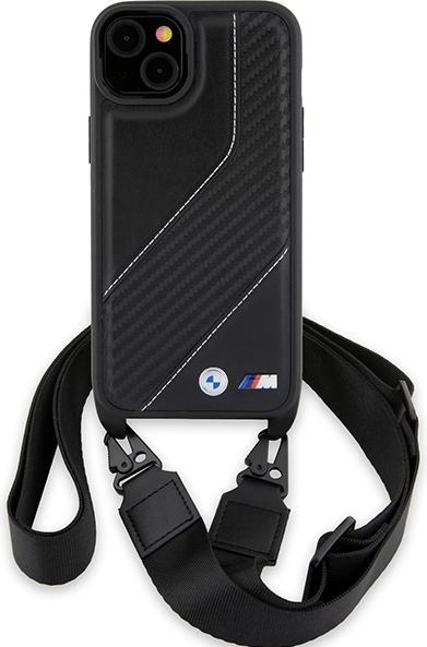 Produktbild BMW BMHCP15S23PSCCK iPhone 15 / 14 / 13 czarny/black hardcase M Edition Carbon Stripe & Strap (Apple iPhone 13, Apple iPhone 14, Apple iPhone 15)