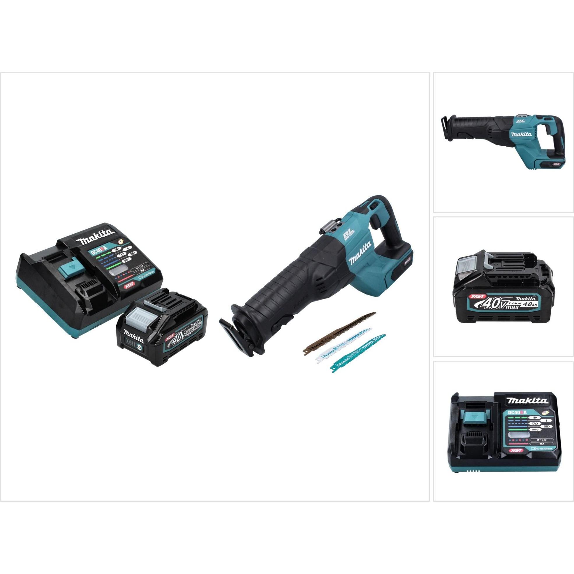 Makita, Säbelsäge, JR 001 GM1 Akku Reciprosäge 40 V max. Brushless Säbelsäge XGT + 1x Akku 4,0 Ah + Ladegerät -