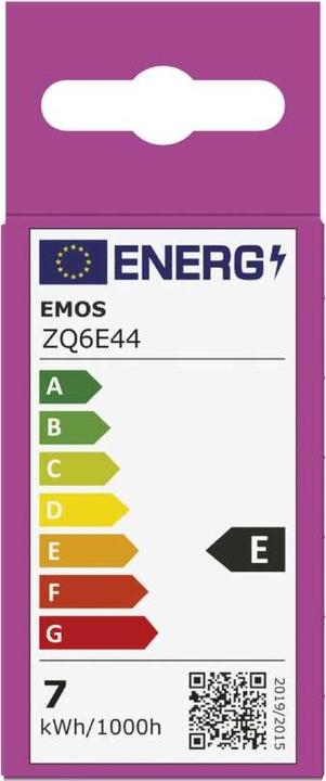 Energie-Label Emos LED Lampe Classic Mini Globe / E27 / 6,5 W (60 W) / 806 lm / Kalt-Weiss (E27, 806 lm, 1 x)