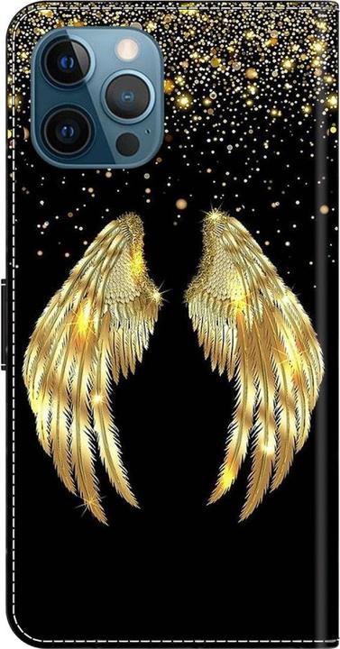 Actual product image Art iPhone 15 Pro Max Book Case Cover with Card Pocket Wings (Apple iPhone 15 Pro Max)