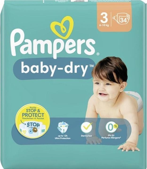 Immagine prodotto Pampers Baby-Dry (Dimensione 3, Pacco trasportabile, 34 pz.)