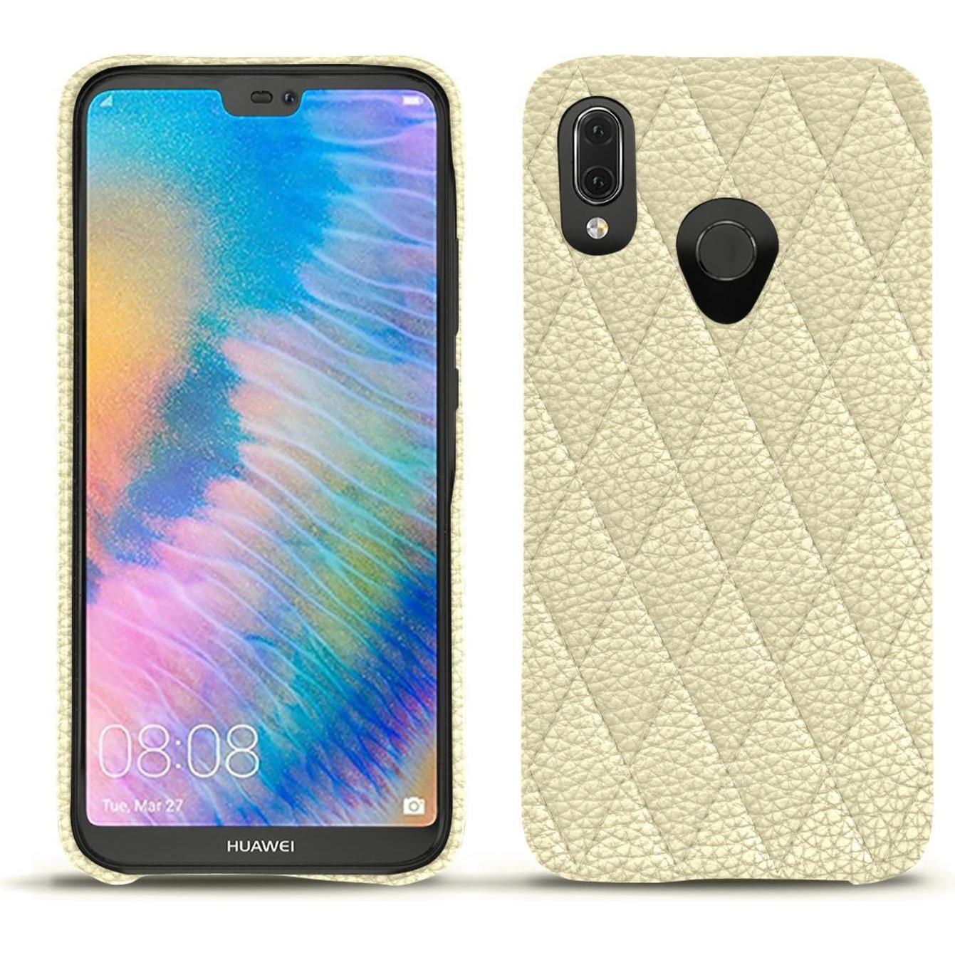 Noreve Lederschutzhülle (Huawei P20 Lite), Smartphone Hülle, Weiss