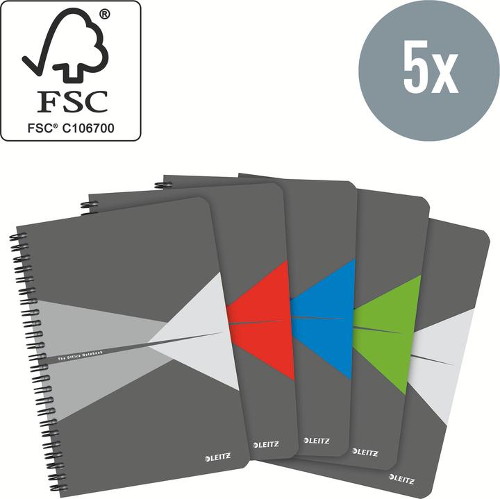 Actual product image Leitz Notebook Office (A5, Checked, Hardcover)