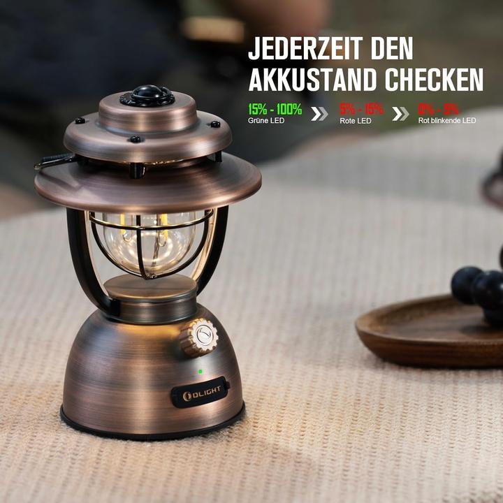 Image du produit Olight Retro-Campinglaterne mit dimmbarem Licht, USB-Netzteil, wasserdicht für Garten und Notfall