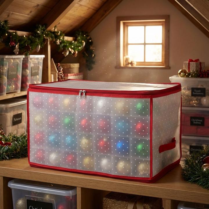 Image du produit Koopman Aufbewahrungsbox für Weihnachtskugeln mit 112 Fächern, 52,5 x 30 x 30 cm (30 cm)