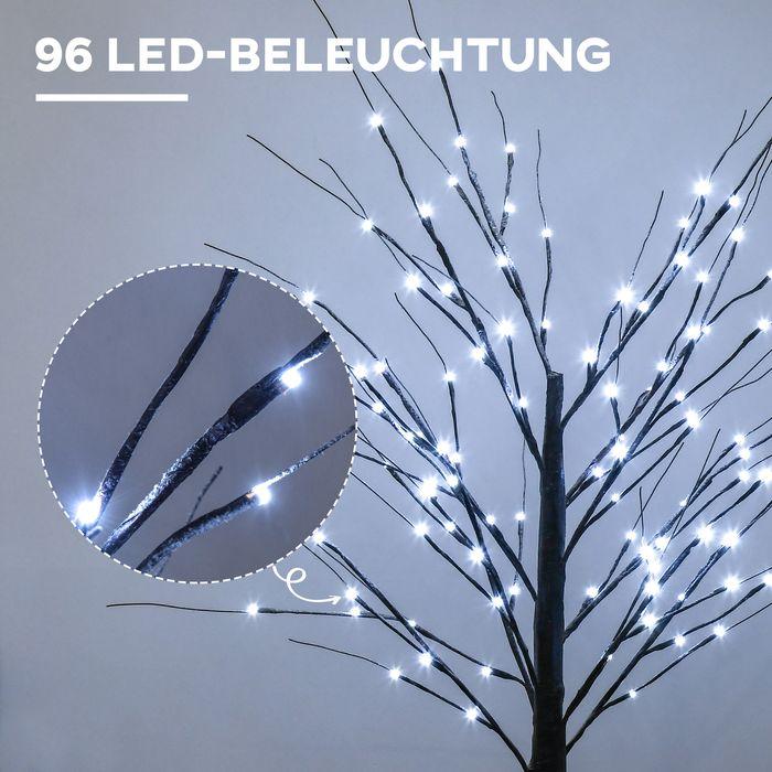 Produktbild Swisshandel24 Künstliche Birke mit LED-Beleuchtung, 96 warmweisse Mikro-LEDs, 150 cm, Braun
