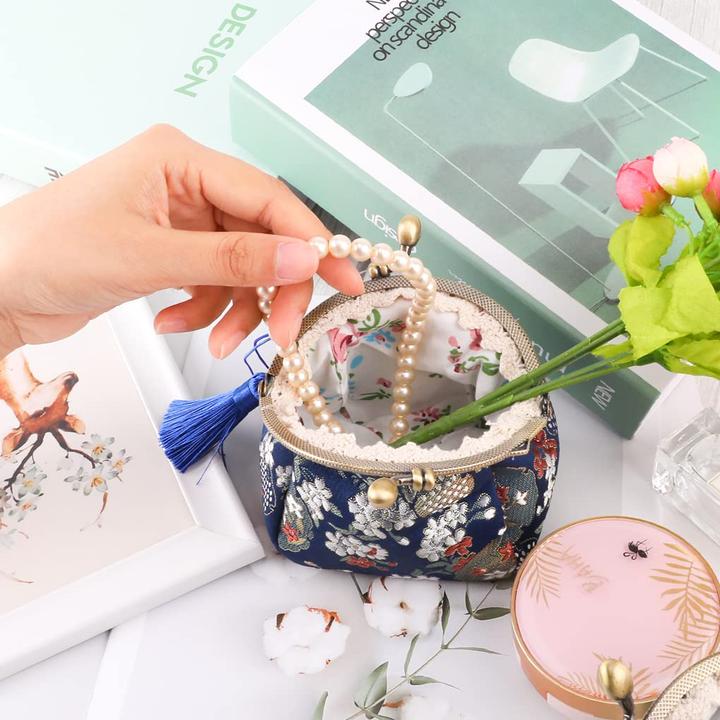 Produktbild Only-Bags.Store Floral Coin Purse Wallet mit Clipverschluss Klickverschluss