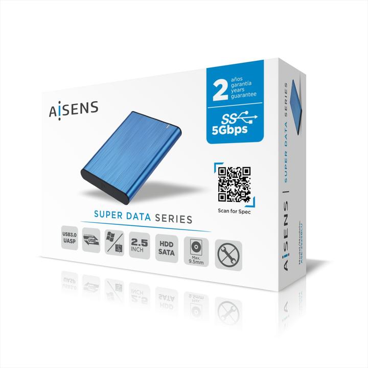Produktbild Aisens EXTERNAL BOX 2.5 USB3.1 SATA ALUMINUM BLUE USB 3.0/USB 3.1/5 gbps/3Gbps/superfast 6gbps link speed/S (2.5")