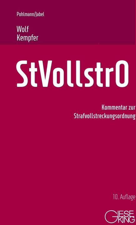 Immagine prodotto Pohlmann:Strafvollstreckungsordnung (Tedesco, Thomas Wolf, Hans-Peter Jabel, Hans Pohlmann, 2024)
