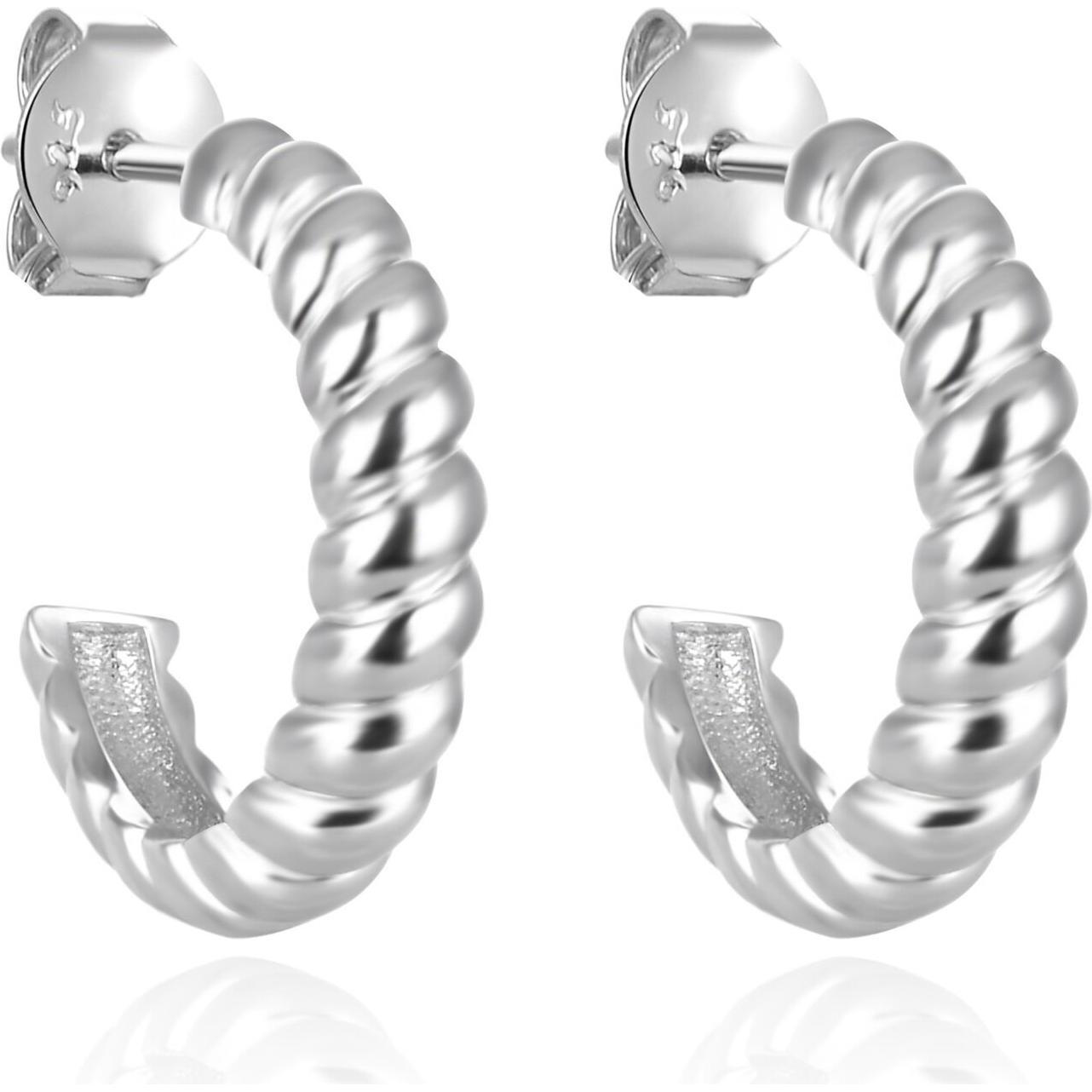 Agato, Orecchini, - Silver semicircular earrings AGT-E191P