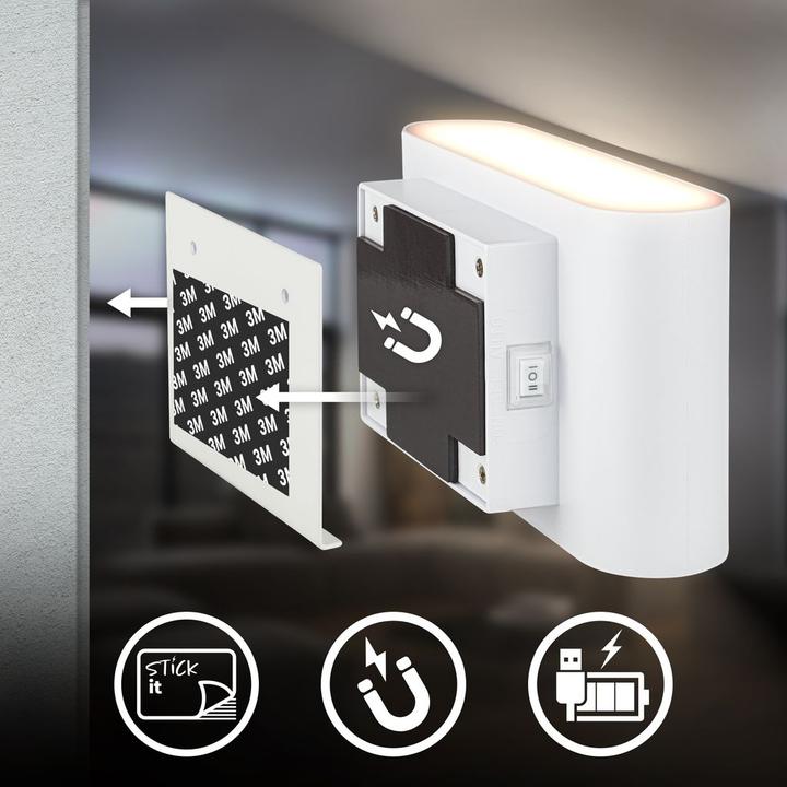 Produktbild Briloner CHET LED Akku Wandleuchte mit Sensor - Weiss (280 lm)