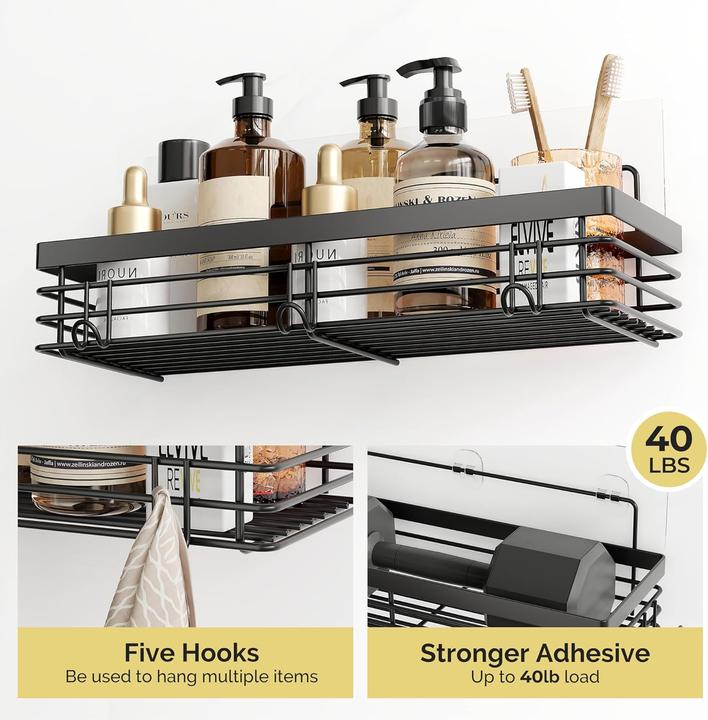 Produktbild 2er-Set Duschablage mit Haken