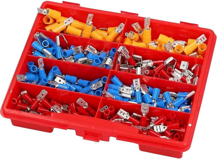Kalitec 340 pièces Kit de cosses plates partiellement isolées I Assortiment de cosses plates 0,25-6mm² I