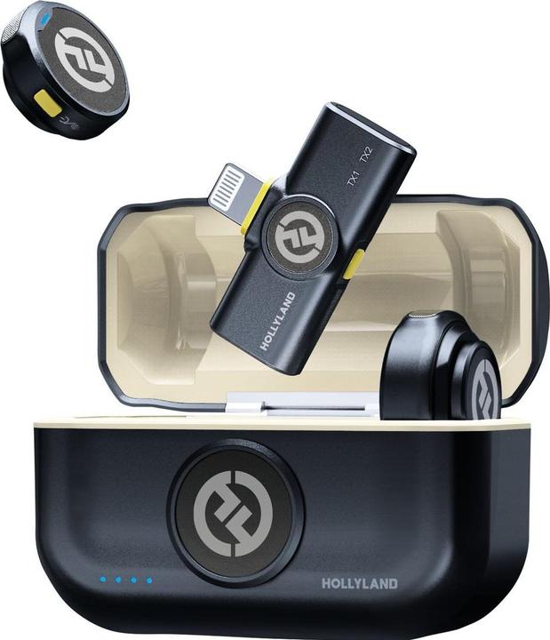 2x Windscreen, 2x transmitter, 1x Lightning RX, 1x USB-A - USB-C, Charging station