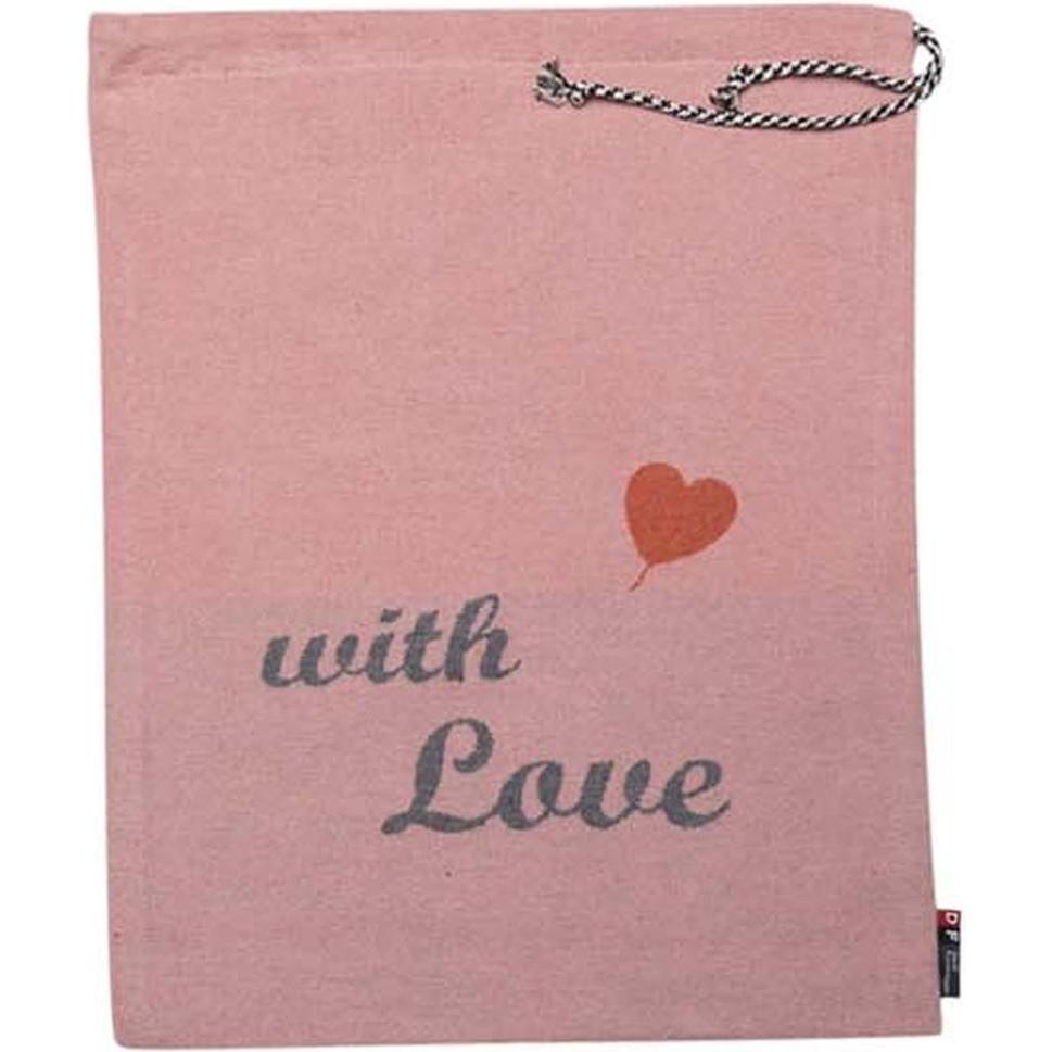 David Fussenegger, Geschenkverpackung, Geschenktasche «with Love» 1 Stück, Rosa (Geschenktüte, 1 x)