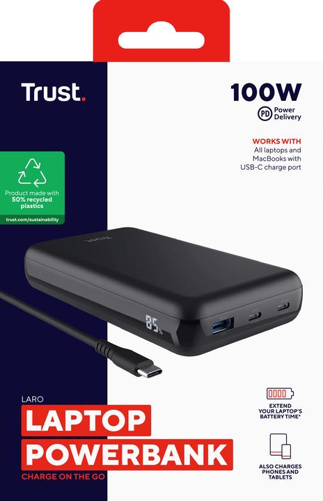 Produktbild Trust Laro 100w Laptop Powerbank (20000 mAh, 100 W, 36 Wh)