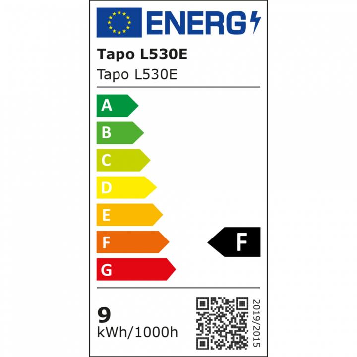 Energy Label TP-Link Tapo L530E (1-pack) (E27, 806 lm, 1x)