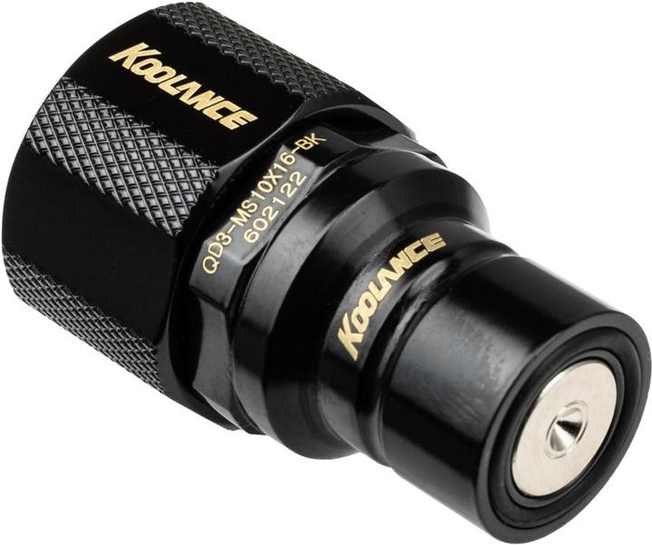Actual product image Koolance QD3 quick connect straight male to 16/10mm - no-spill