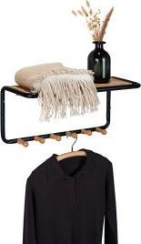 Actual product image Wenko Wandgarderobe Mod. Loft aus Stahlrohr und FSC®-zertifiziertem Bambus