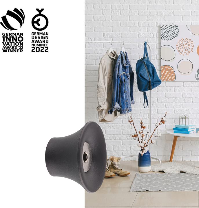 Actual product image Wagner System design yourself coat hook TULIP GH 0301 with 1 hook black, 1 pc.