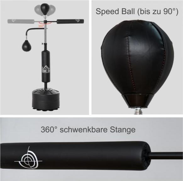 Produktbild Homcom 3-in-1 Boxstand mit 2 Speedbällen (88 cm, 11.50 kg)