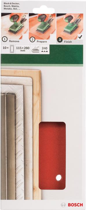 Produktbild Bosch Zubehör 10tlg. Schleifblatt-Set für Schwingschleifer K = 240 (240)