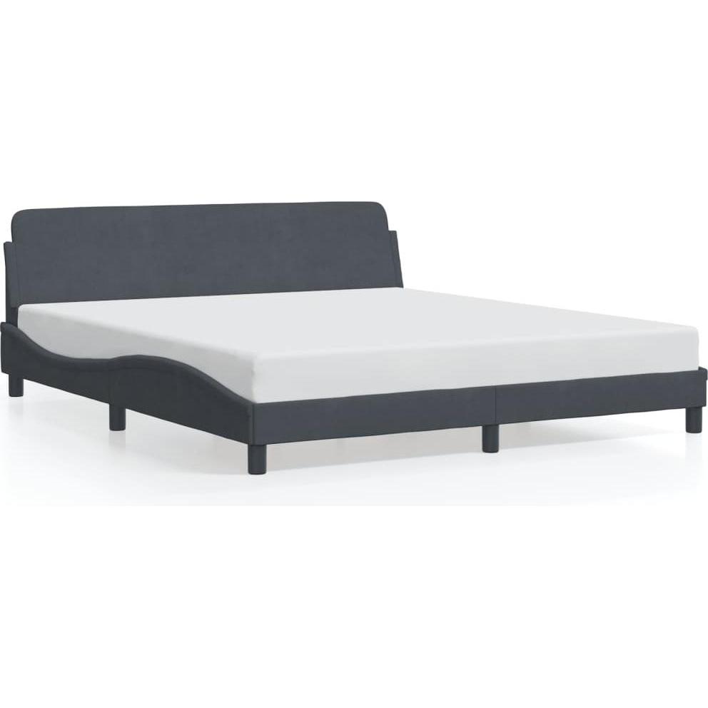 VidaXL, Bett, Bettgestell mit Kopfteil Samt (180 x 200 cm)