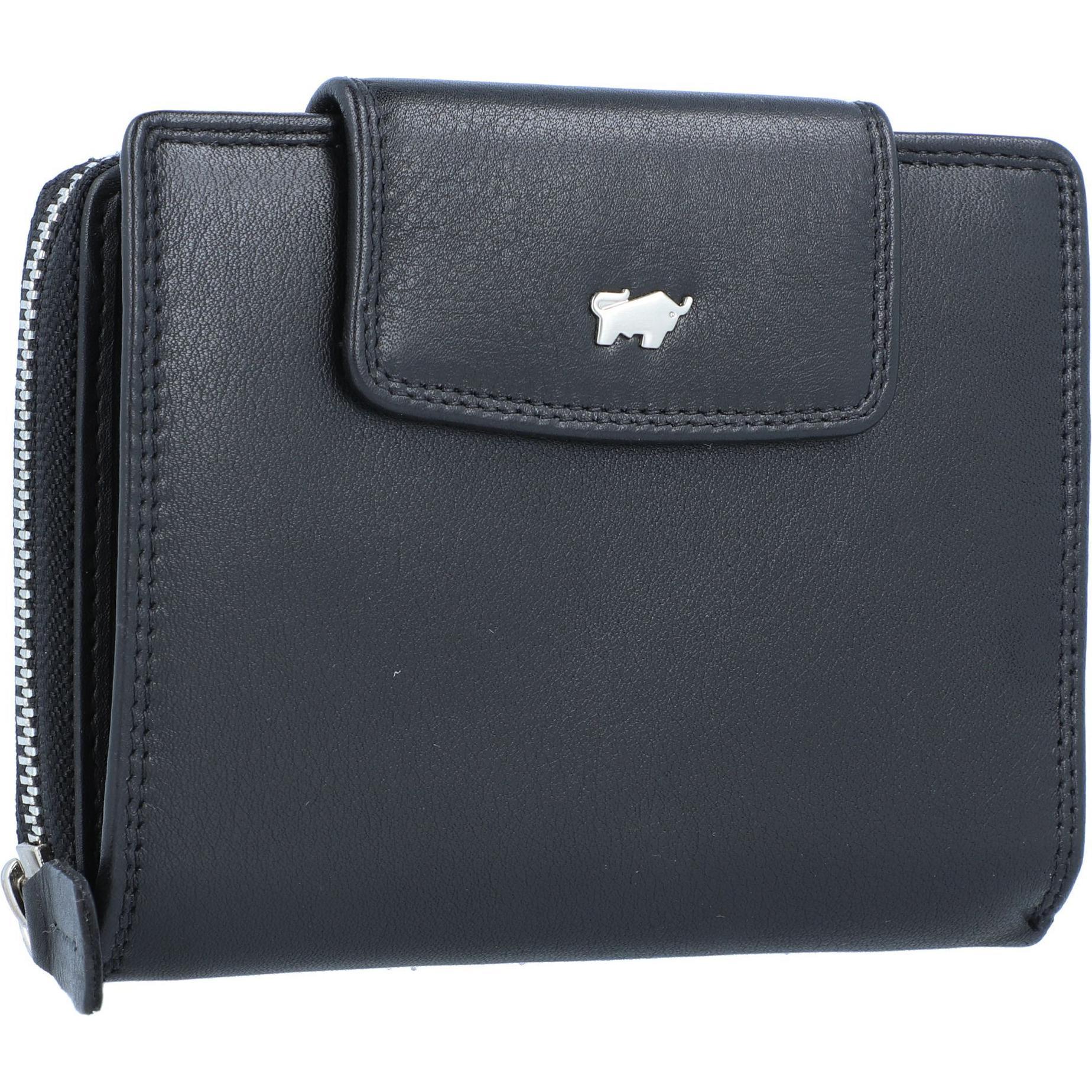Braun Büffel, Damen, Portemonnaie, Golf Edition Geldbörse Leder 12 cm, Schwarz