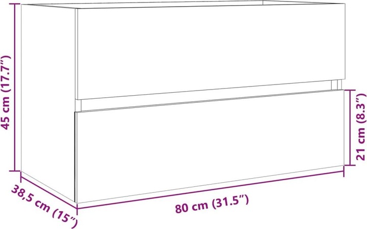 Image du produit VidaXL Meuble sous-vasque 80 x 38,5 x 45cm