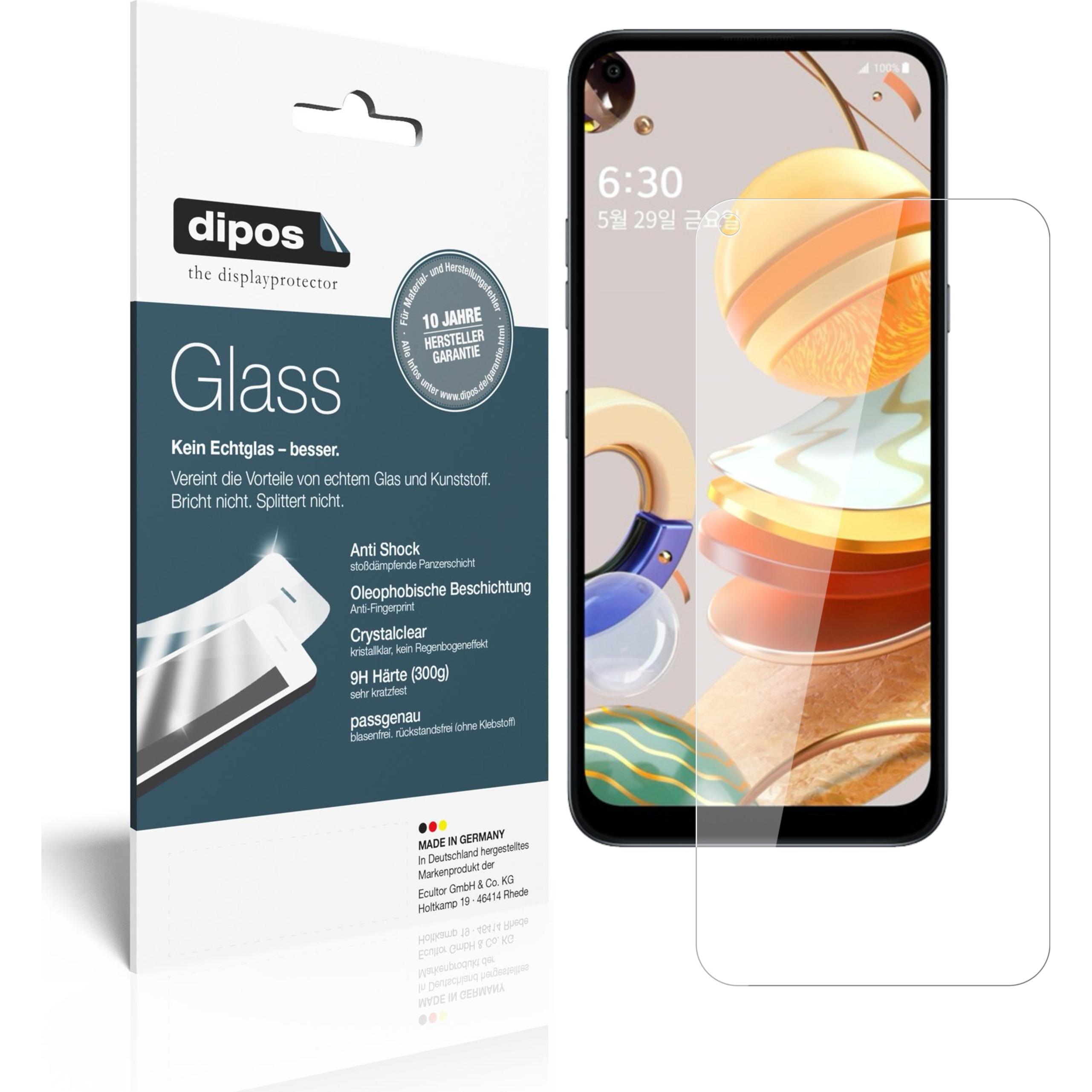 Dipos Displayschutz Anti-Shock (2 Stück, Lg q61), Smartphone Schutzfolie, Transparent